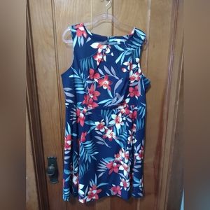Signature Darby womens tropical floral dress size 18W